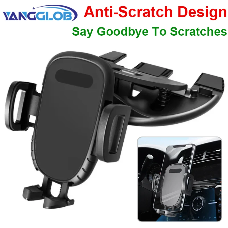 

Универсальная автомобильная подставка для компакт-дисков с вращением на 360 градусов, автомобильный держатель для телефона с одним касанием для iPhone 12-16 Pro Max, Samsung Xiaomi