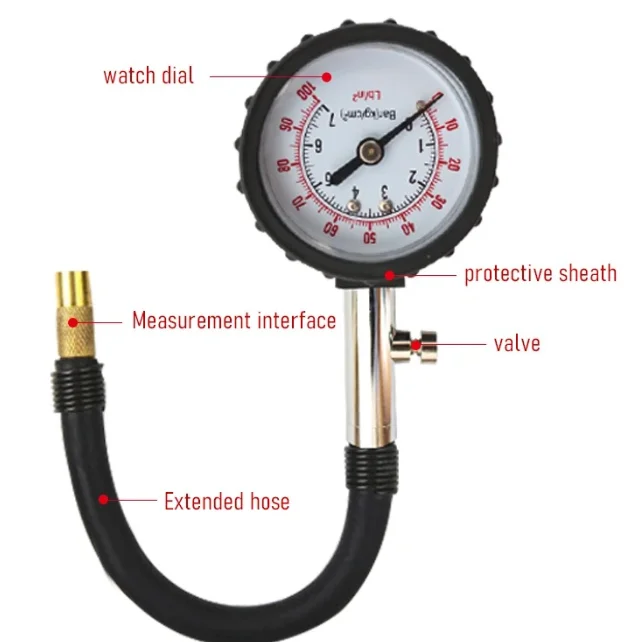 Car Tire Repair Tool Tyre Air Pressure Gauge Portable High-precision Pressure Tester for Auto Motorcycle Bike Measurement Tool