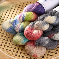 100g/roll Merino Wool Yarn Handmade Dyed Wool Yarn Soft Sweater Scarf Hat Woven Rainbow Baby Yarn 270M