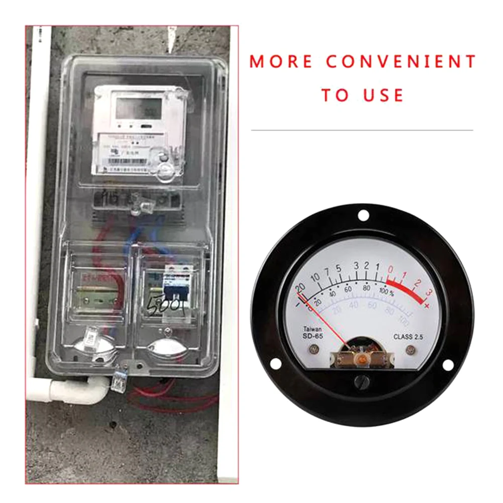 VU Retroilluminazione Voltmetro VU Misuratore di livello Misuratore di livello Puntatore Testa Quadrante retrò Rotondo SO65