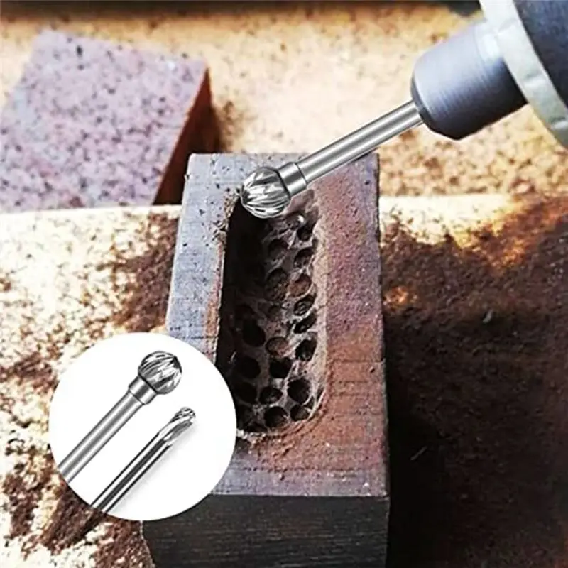 Set di frese in metallo duro A75K, lunghezza testa da 1/8 di pollice (3 mm) e 1/4 di pollice (6 mm), per lavorazione del legno, incisione, incisione su metalli, foratura, lucidatura