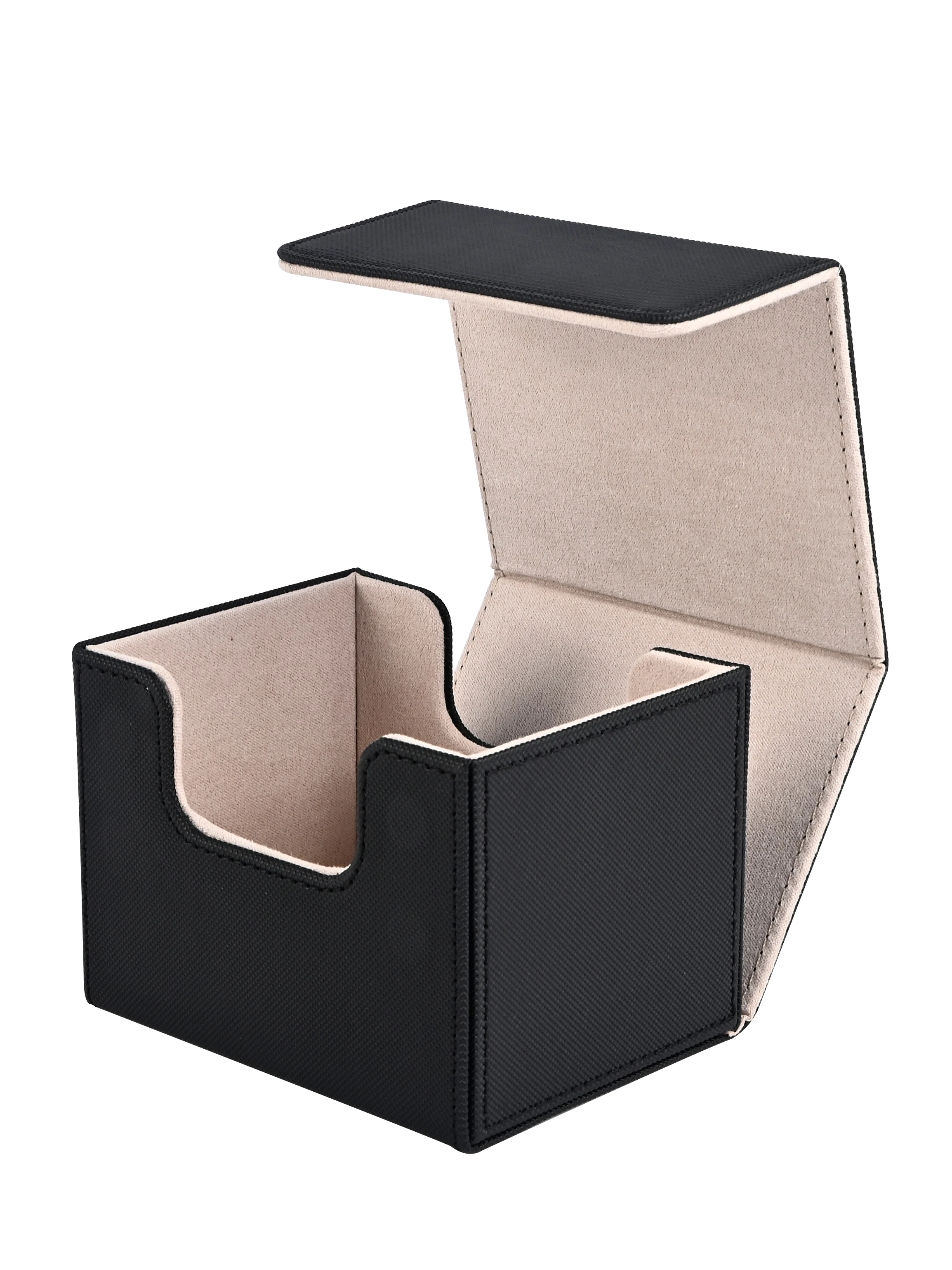 Card Deck Box, kaartopbergdoos past op 100 kaarten met enkele mouwen, PU-leer sterke magneet Card Deck Case voor TCG-kaarten