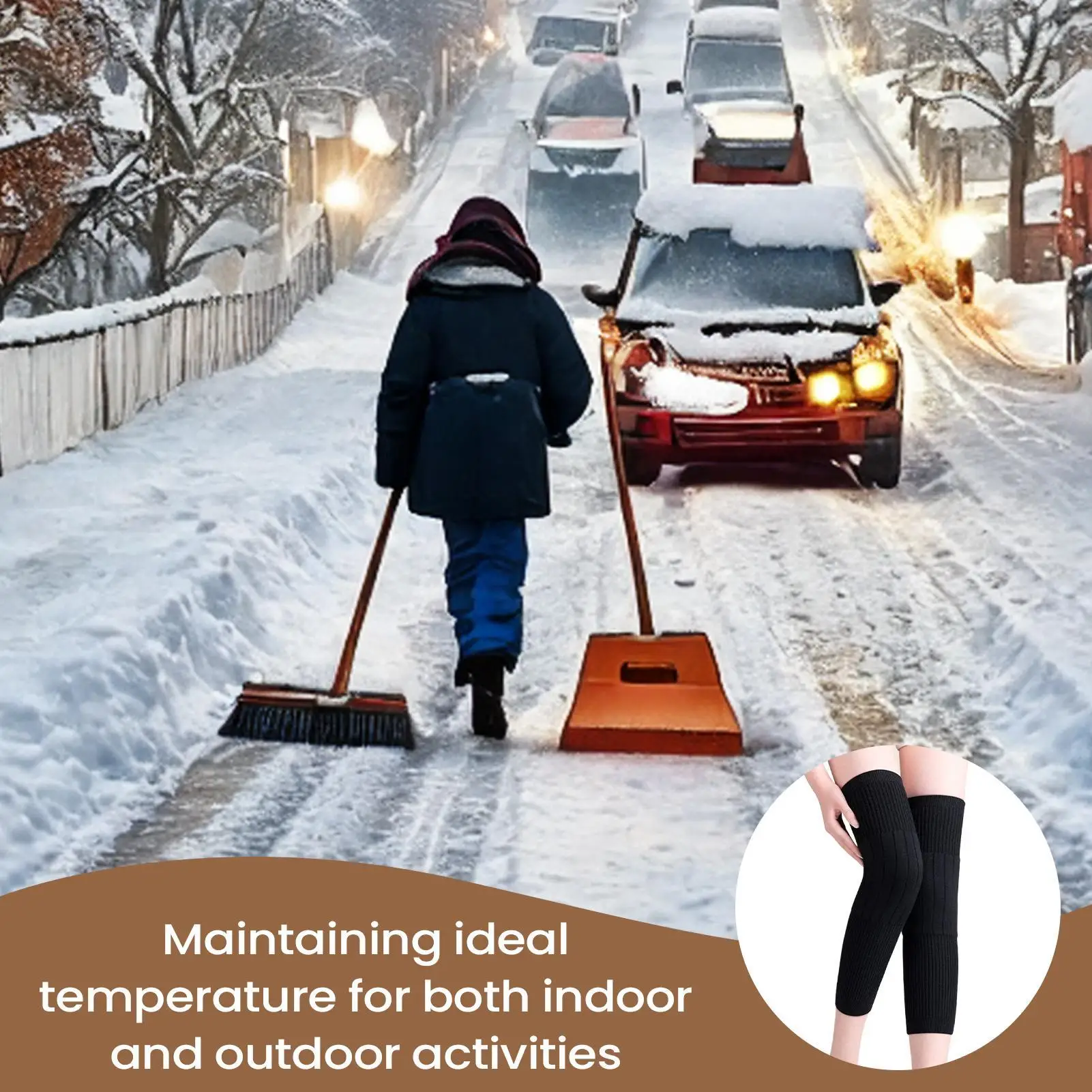 

Knee Heat Pad Breathable Elastic Cashmere Warmer Heated Knee Pad For Men Family Friends Indoor Outdoor Running Cycling Offices