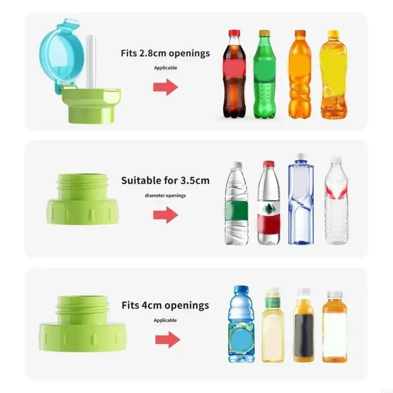 Silicone Straw Lid Cover For Water Bottles Convert To Sipping Cup For Toddlers P31B