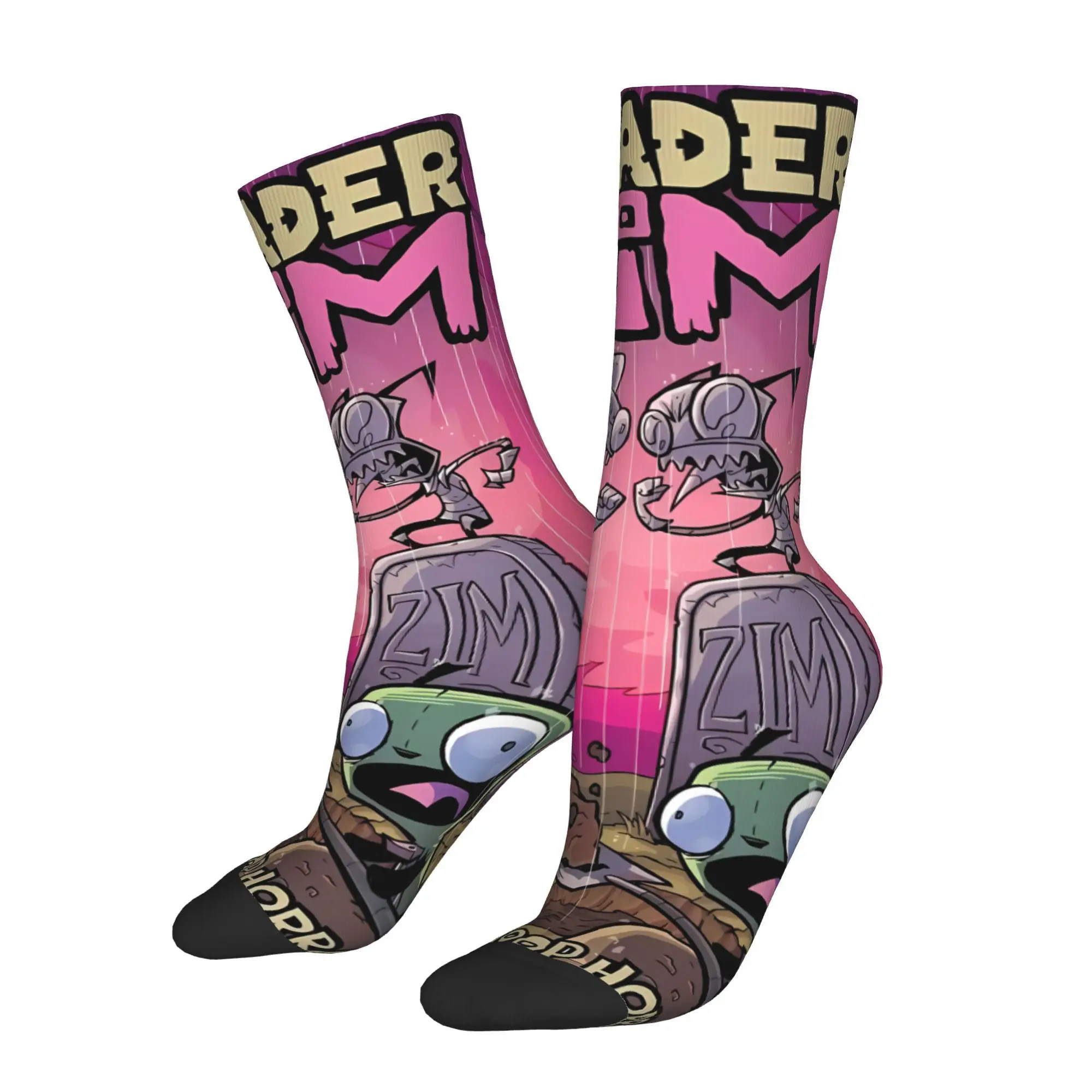 

Invader ZIM Cartoon Men Socks Cycling Year Round Comfort Stockings for Cycling Daily Wear