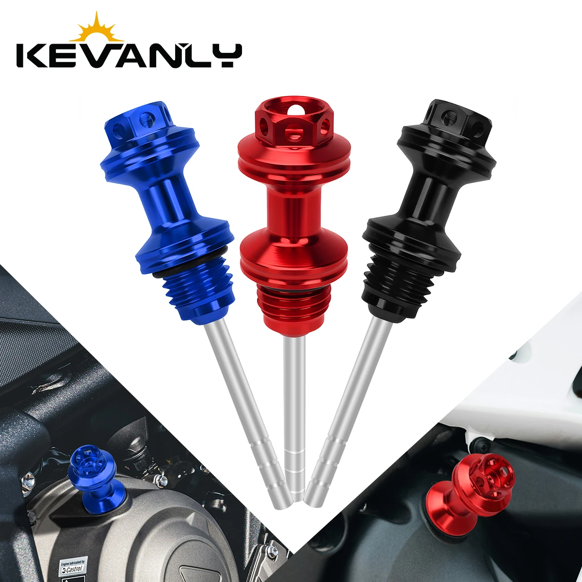 1pcs Motorcycle Engine Oil Level Dipstick CNC Aluminum Alloy Oil Dipstick For Motorbike Bike ATV Modification Parts