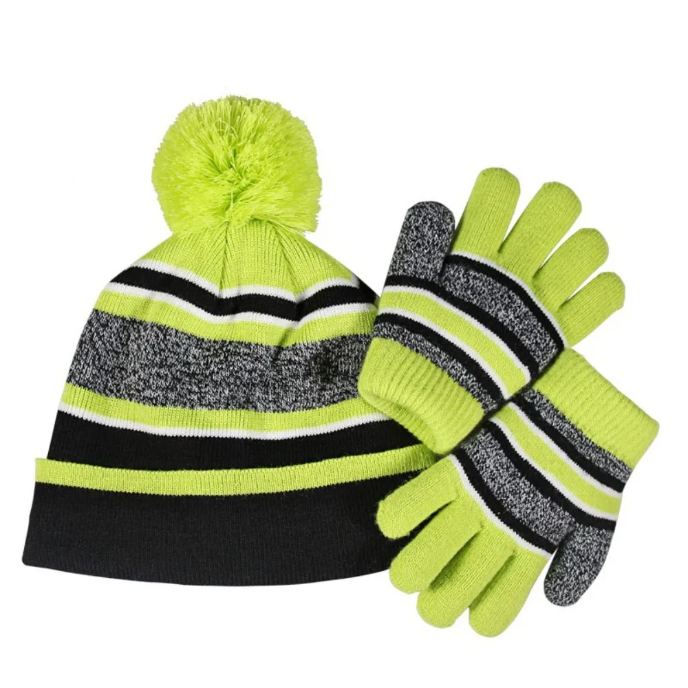 

2 Piece New Thickned Kids Bonnet Windproof Cold Proof Beanie Hat Keep Warm Pullover Hats Children