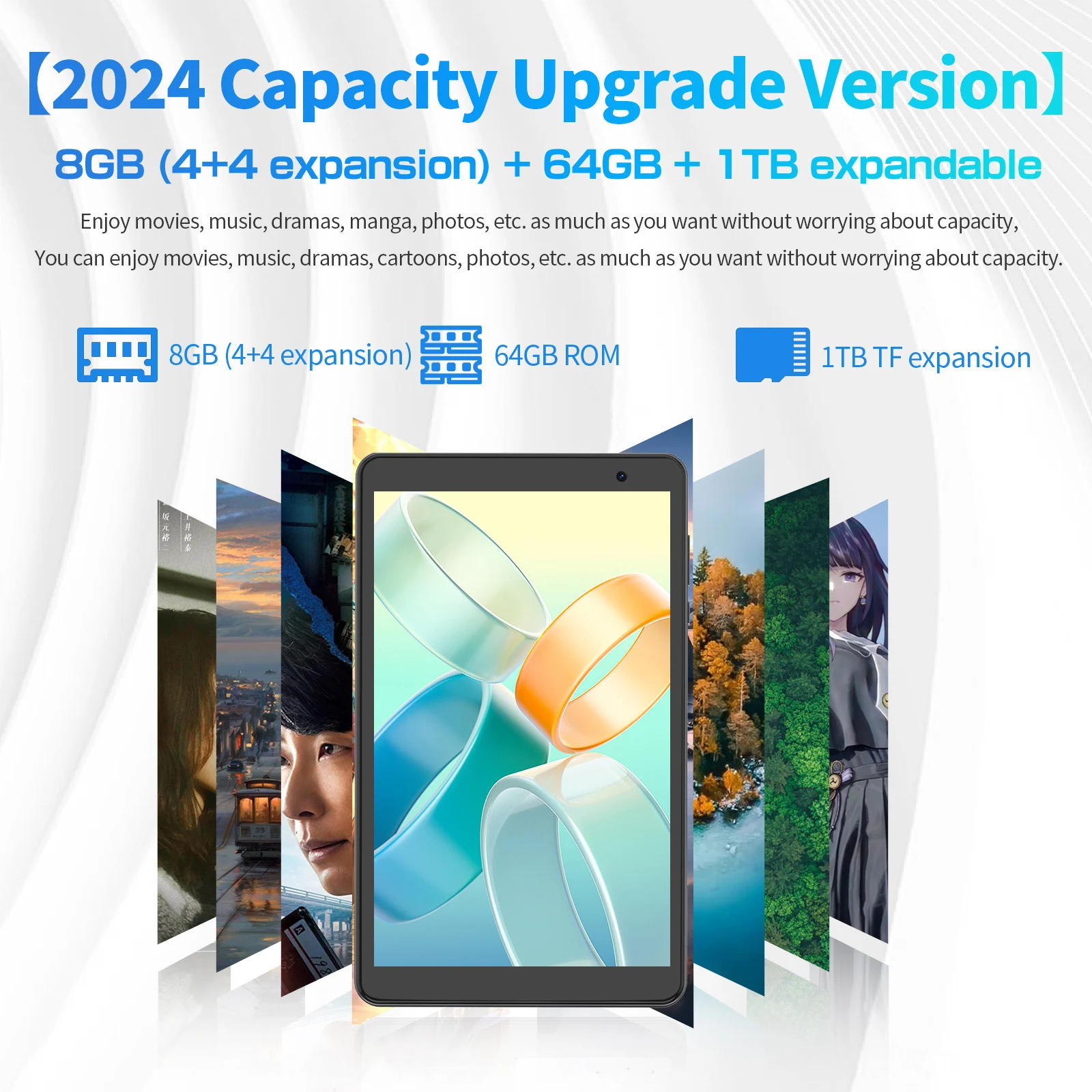 تابلت PRITOM 8 بوصة Android 14، ثماني النواة، 8 جيجابايت (4+4 جيجابايت افتراضي) ذاكرة الوصول العشوائي، 64 جيجابايت ROM، 5GWi-Fi، مع حافظة جلدية واقية