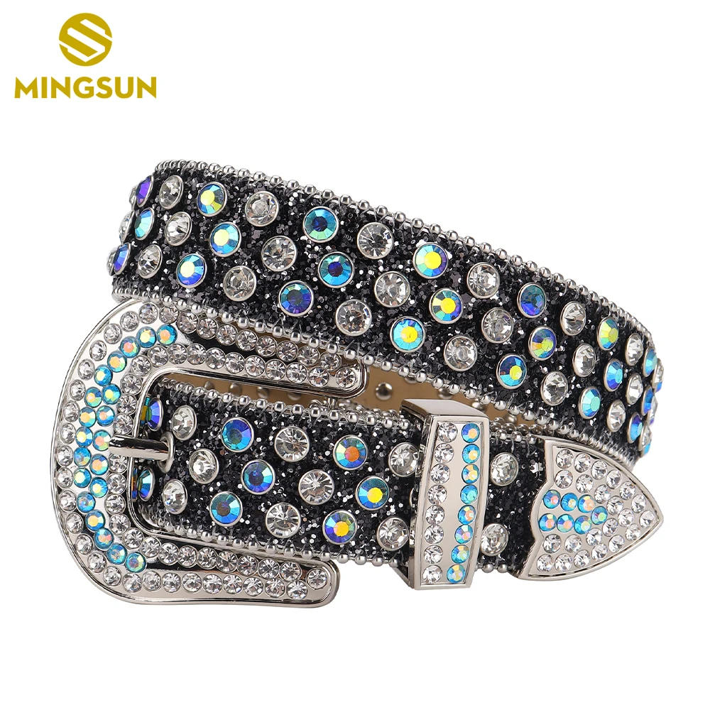 

New Rhinestone Belt for Jeans Men Women Fasion Belt Western Cowgirl Cowboy Bling Studded Belt Leather Belt for Jeans Dress Pants