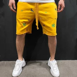 Short de Marque pour Homme, Pantalons de Mendiant Brodés à la Mode, Culottes de Fitness et Sport en Plein Air, Vêtements Décontractés, Style Hip-Hop, Tendance Été