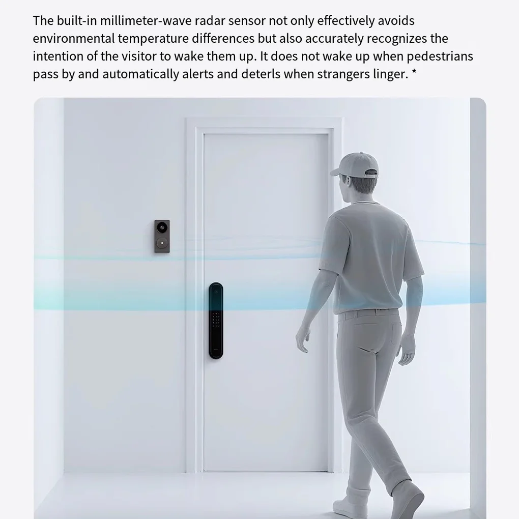 G410 جرس باب مرئي ذكي واي فاي المنزل بدون مفتاح 2K HD كاميرا إلكترونية عين القط مراقبة عن بعد جرس الباب مع صوت ثنائي الاتجاه #4