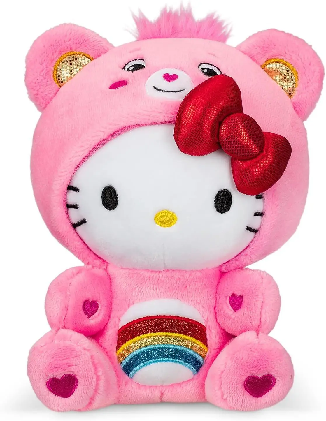 25CM MINISO Sanrio Hello Kitty Disguise Care Bear Happy Bear Plush Doll Rag Doll Comfort Bear Pillow Companion Birthday Gifts