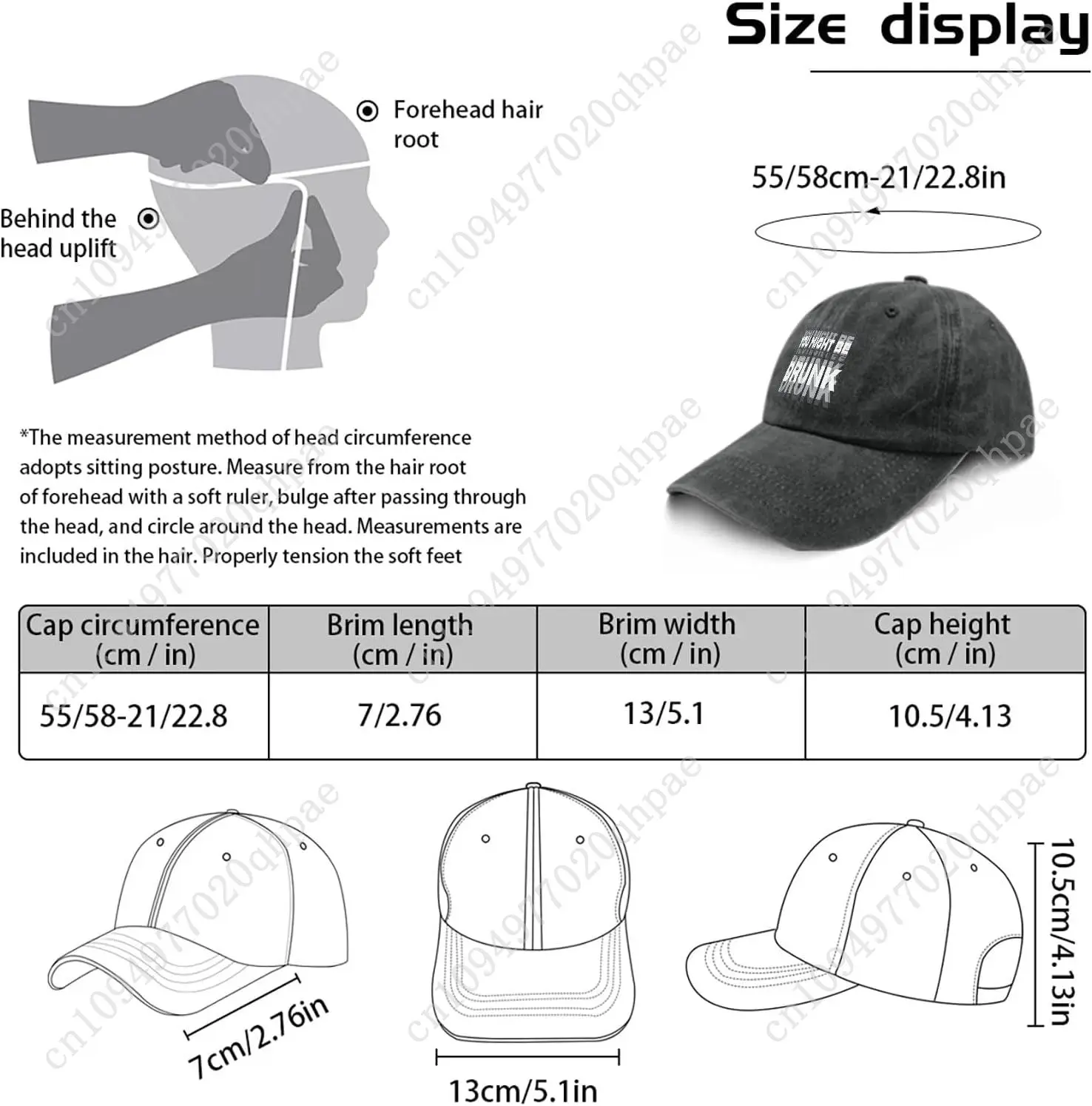 

Funny Drinking Humor You Might Be Drunk Low Hat for Women Adjustable Cap