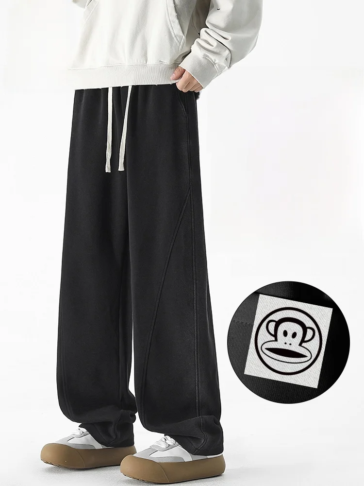 

Мужские повседневные спортивные брюки Paul Frank American Style свободного прямого кроя, удобные, из трикотажной смеси хлопка и полиэстера