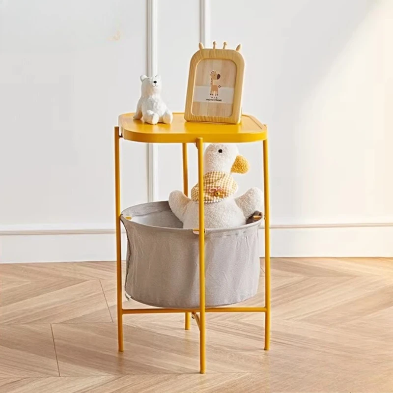 

Приставной столик в кремовом стиле, железный двухуровневый столик для хранения вещей в нескольких цветах для гостиной, эстетичный декор для дома