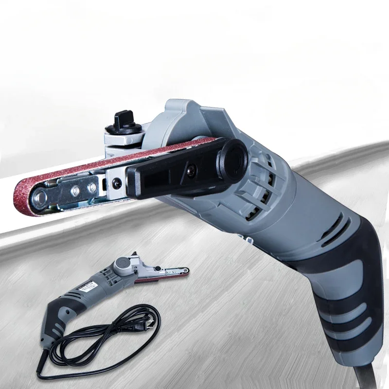 Belt sander, hand-held sand belt machine, abrasive polishing, polishing sander, small woodworking DIY micro mini sander