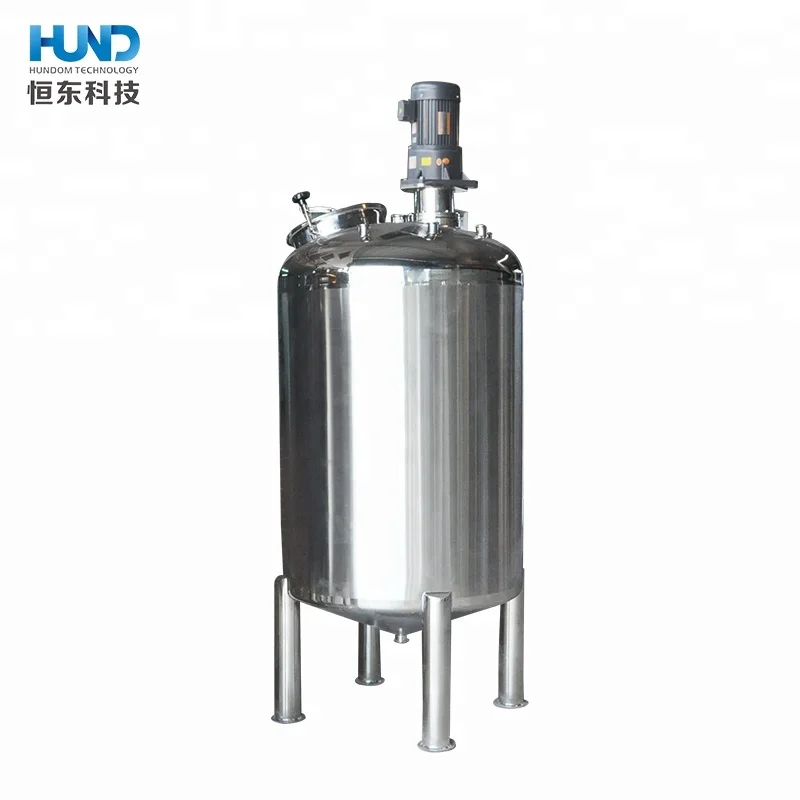 Stainless steel liquid mixing tank with agitator