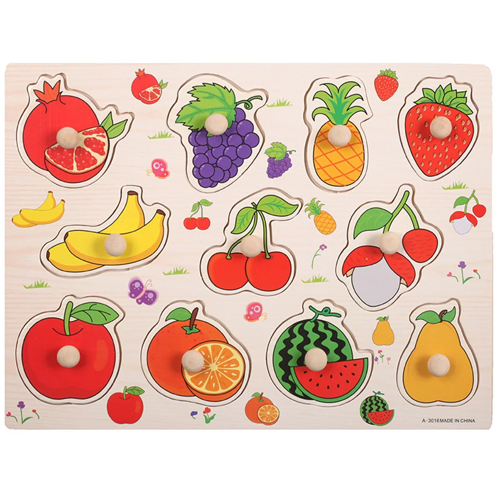 Kid Puzzles Grab Board Toddler Educational Toy Interesting Learning Wooden Colorful Supply Preschool Toys Child