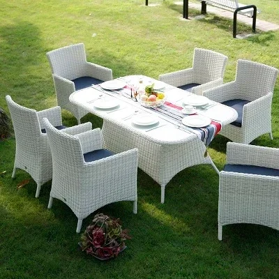 Outdoor Foldable Rattan Table Set Dining Tableware Sets