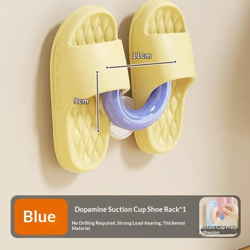 Suction Cup Slipper Hanger Multifunctional Wall Mounted U-Shaped Bathroom Storage Organizer Slipper Storage Rack