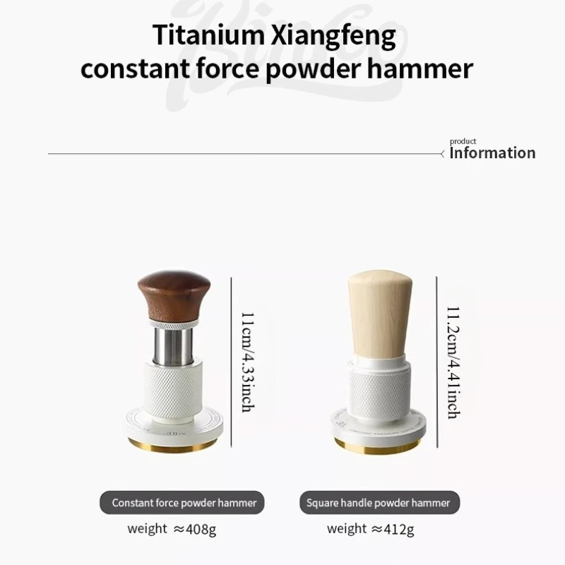 Bincoo Constant Force Titanium Plated Espresso Tamper 30LB Impact Threaded Base Coffee Machine Accessory Tamping Tool