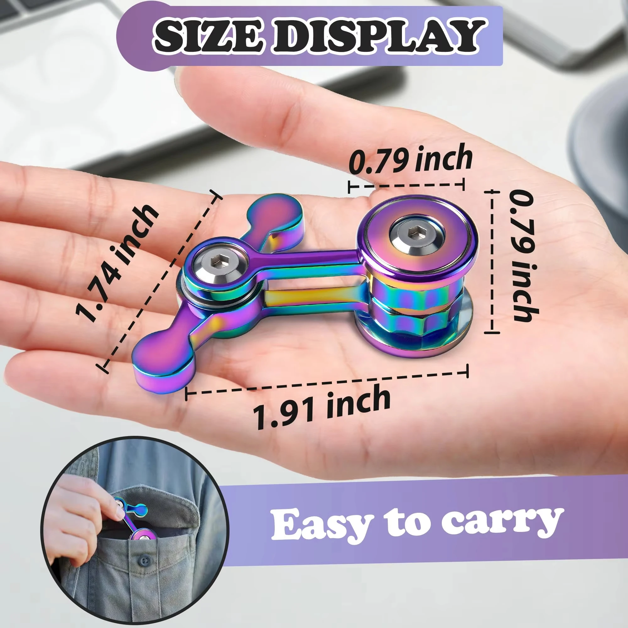 Rainbow colored alloy fingertip gyroscope | Daily carry on decompression toy Anti anxiety concentration adult and child hand s