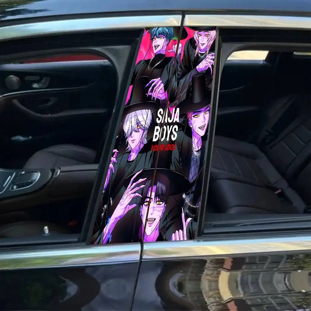

Kpop D-demon Hunters 2pcs Car Sticker Car B-Pillar Sticker Car Door Pillar Decal Waterproof Decal Cover Scratched Decal Sticker