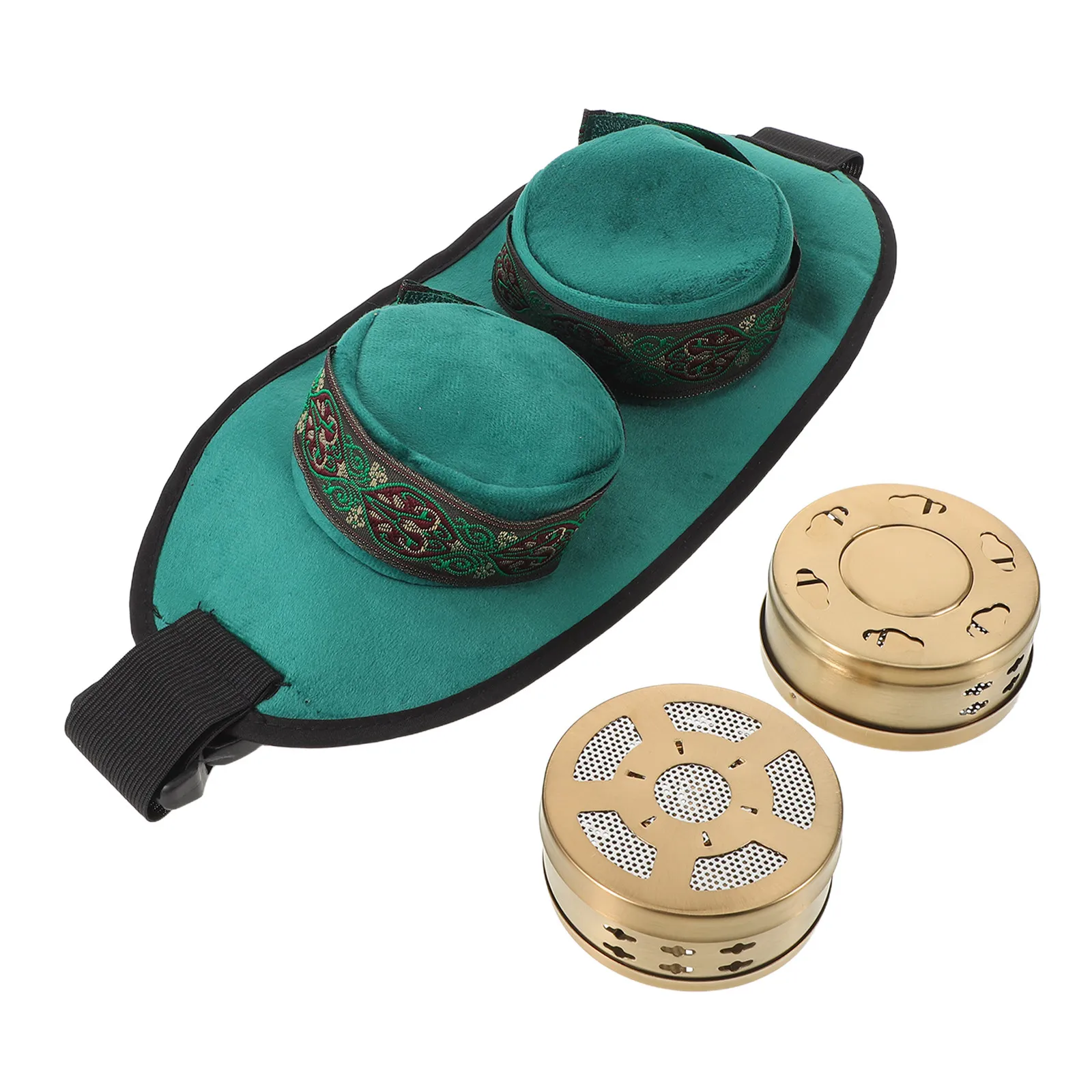 

Набор для моксотерапии: портативный медный держатель для моксы, бездымный терапевтический инструмент, сумка для хранения, для облегчения боли в коленях, шее, пояснице