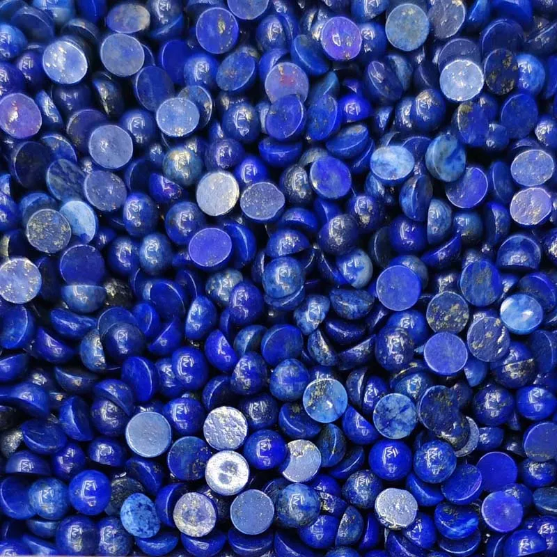 6mm 5mm 4mm 3mm good quality natural lapis lazuli round cab cabochon stone beads Wholesale 100pcs for jewelry making