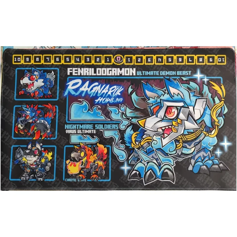 Card Pad Kaiser Greymon Mugendramon Omegamon Fenriloogamon Dtcg Diy Rubber Action Toy Figures Anime Game Collection Battle Mat