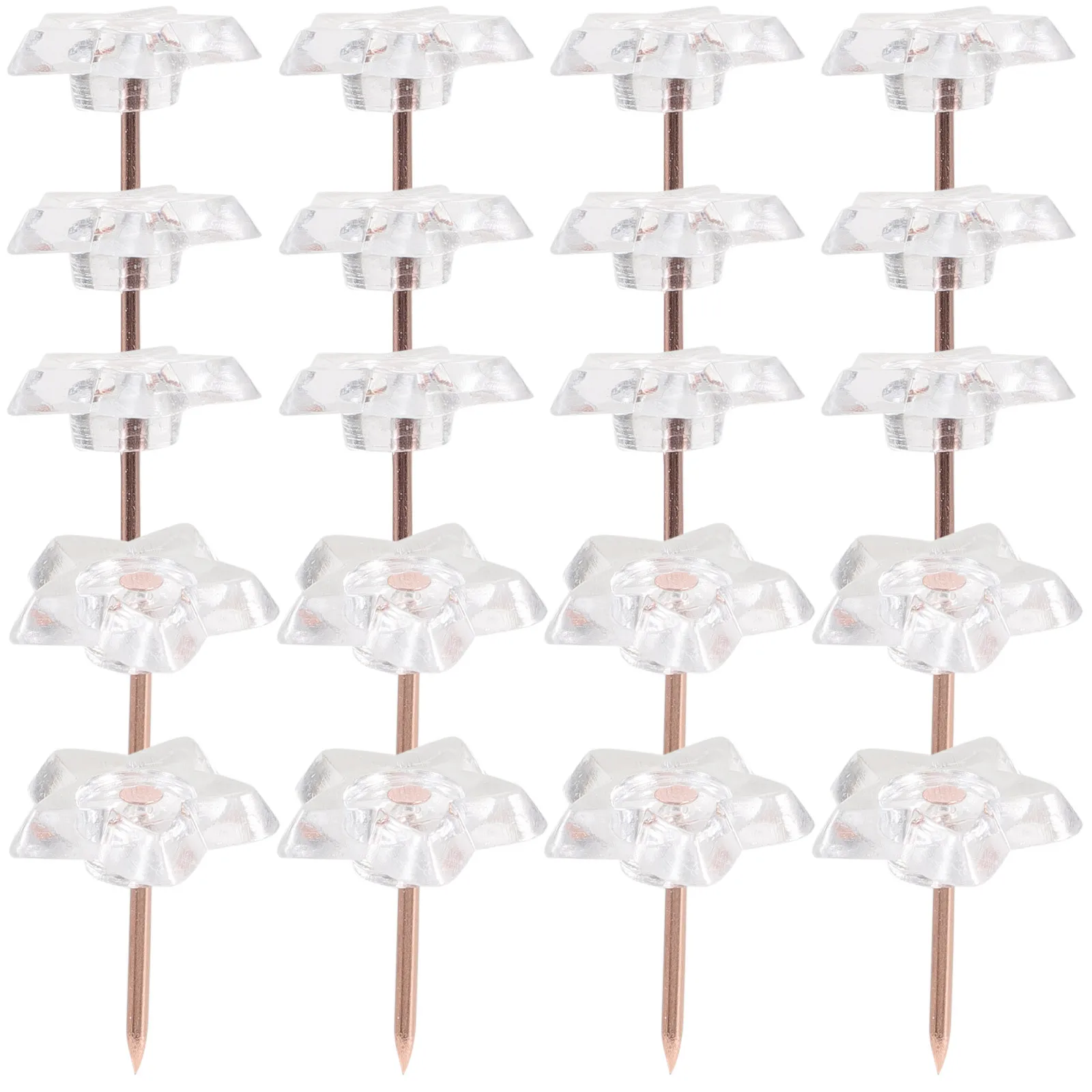 

100Pcs Transparent Star Shaped Thumbtacks Plastic Push Pins for Bulletin Board Map Photo Wall Home Office Decorative Pushpins