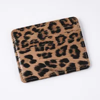 Classics Leopard Print PU Leather Card Wallet Fashoin Bus Id Business Coin Money Thin Card Holder for Men & Women - Image 3