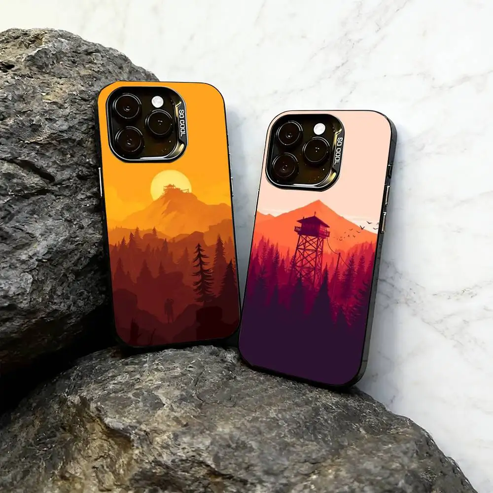 Game F-Firewatch Phone Case For iPhone 17,16,15,14,13,12,11 Plus,Pro Max,XS,Colored Silver Plated Inside Cover
