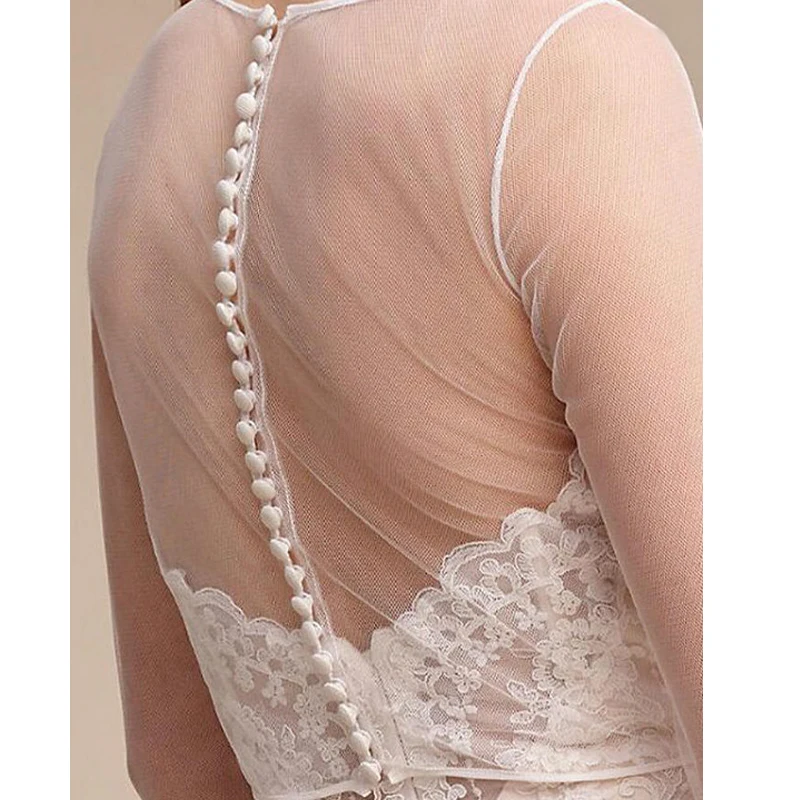 Customized bridal wedding shawl, simple long sleeved wedding lace jacket, wedding accessories