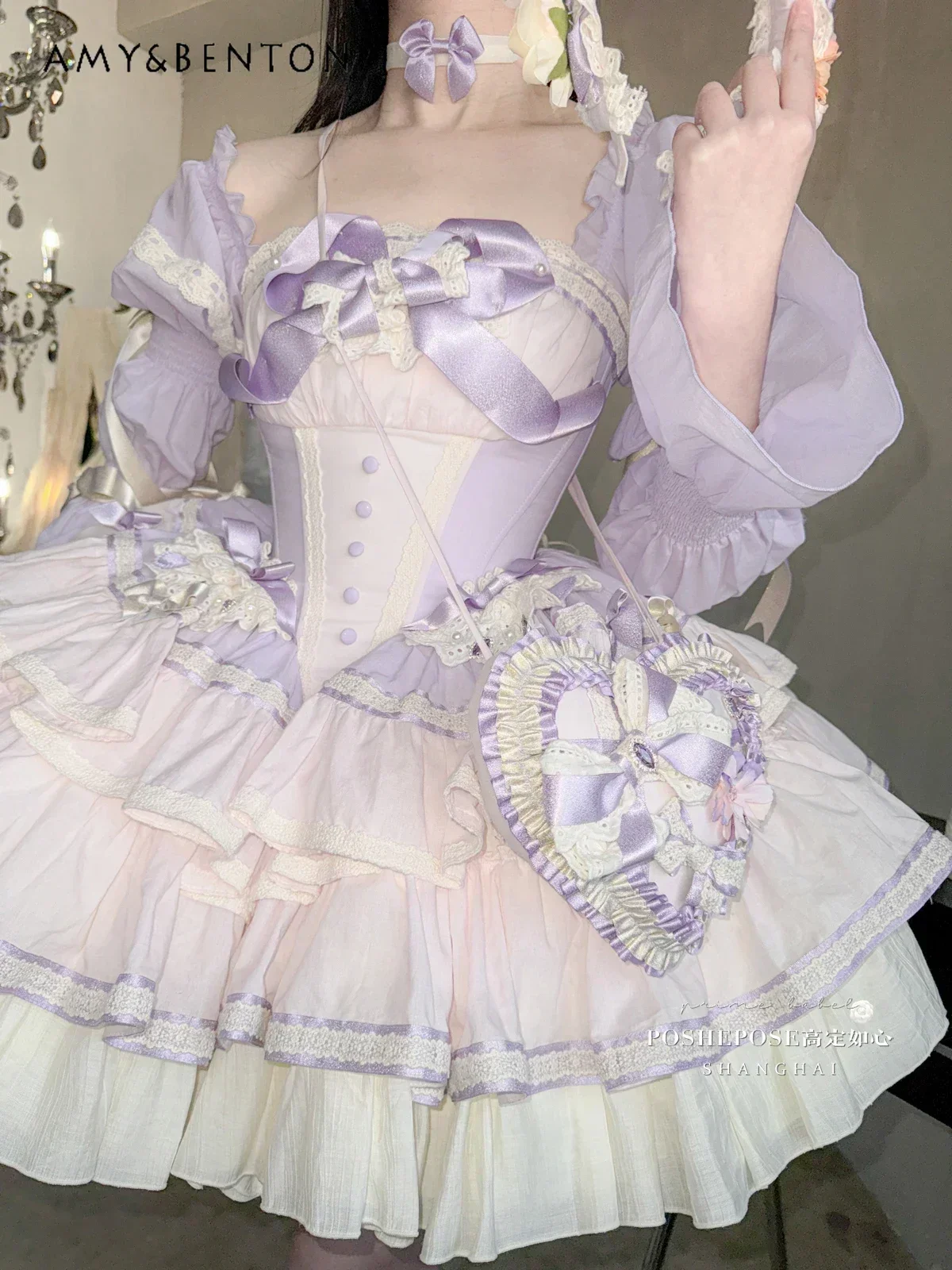 Vestidos lolita kawaii para mulheres, vestido de baile fora do ombro, vestido de princesa de alto grau, bonito, diário, sexy, verão