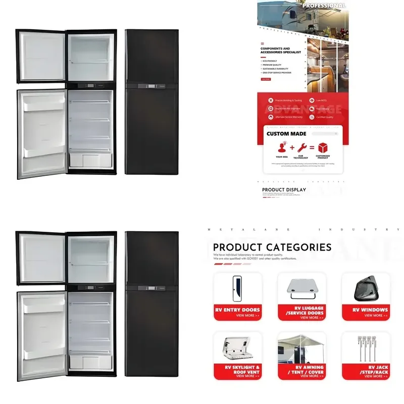 for Caraven RV 12V 170L Vertical Camper Refrigerator Compressor Freezer Built-in Marine