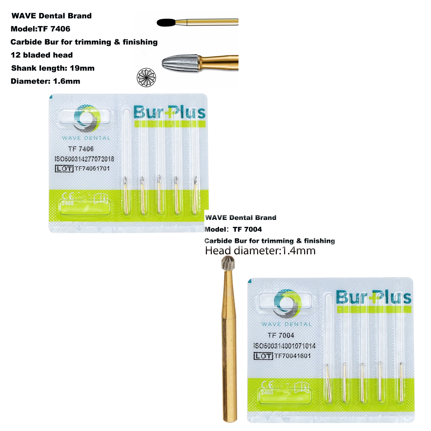 

Wave Dental Series 12 Bladed Finishing Plated Cutter Rotary Burr Dremel Operative Grinding Burs Drills 5 Pcs