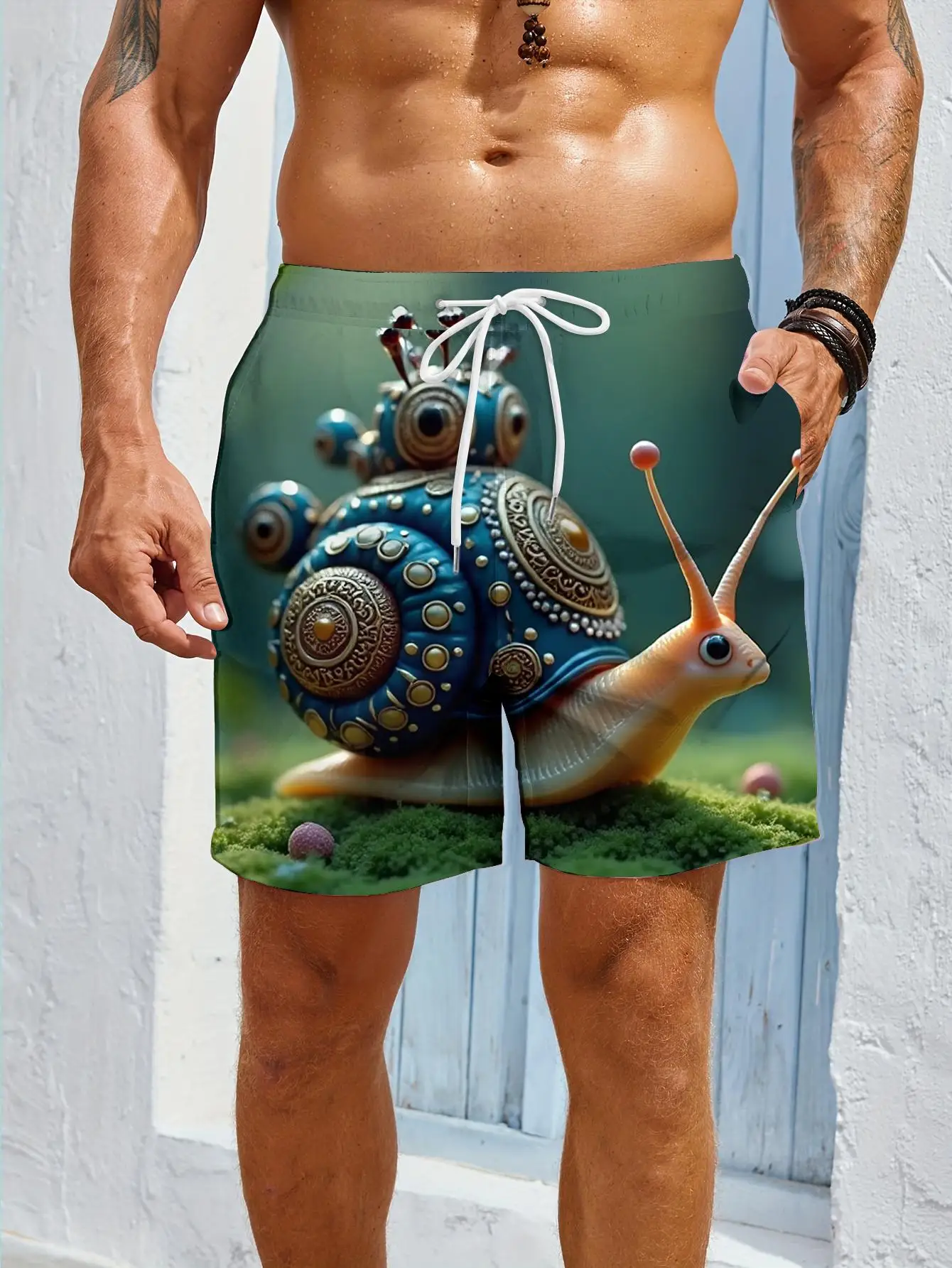 

1pcs Men's Short swim trunks2026 Summer 3D Printed Short sleeve Breathable sport Polyester running Quick drying