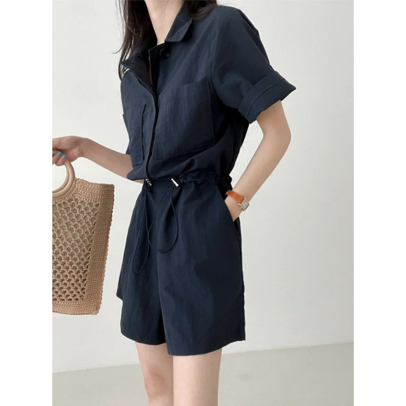 2025 شورت نسائي جديد بتصميم ريترو مخيط برباط الخصر بنمط شورت واسع الساق #2