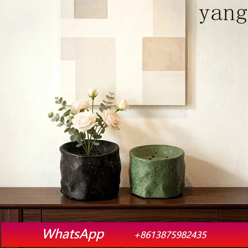 

Japanese Wabi-sabi Style Ceramic Vase Flower Pot Desk Decoration Ornaments Flowers Arrangement Floral Vases Room Aesthetic Decor