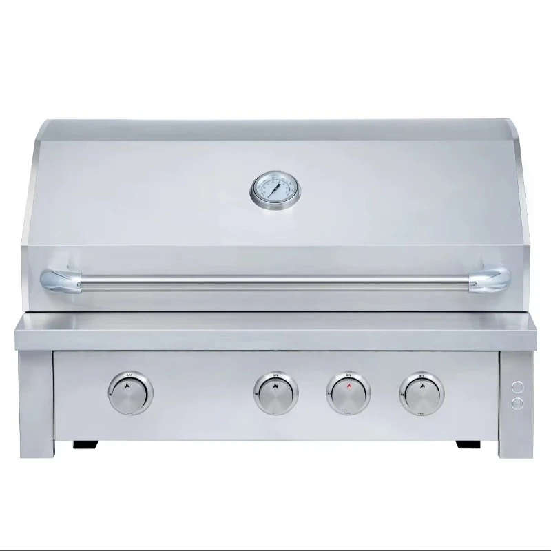 

36\" Modern Premium Commercial Stainless Steel Gas Grill Infrared Built-In Rotisserie 3+1 Burners High Hooded Kitchen for