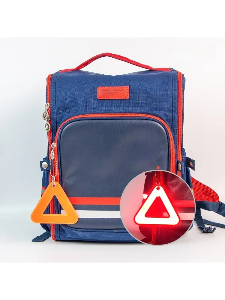 Reflektierender Anhänger für Schultaschen, Dreieckiger Sicherheitsreflektor, Schüler-Sicherheitsschild zum Aufhängen für Nachtläufe und Radtouren