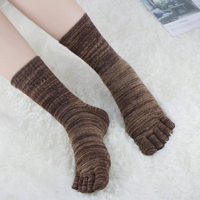 3 Pairs Winter Toe Short Socks Women Colorful Cotton Young Thick Keep Warm Against Cold Snow Five Finger Terry Thermal Socks