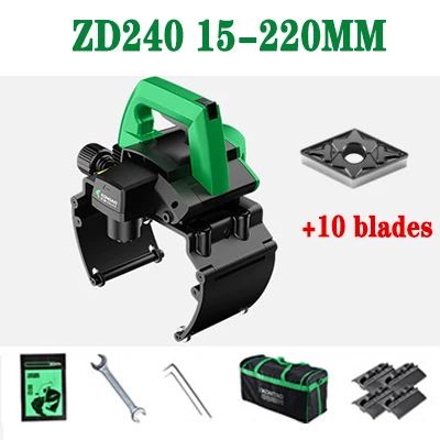 ZD240 15-220MM Portable Steel Tube Cutter Electric Saw Stainless Steel Pipe Cutting Machine Pipe Beveling Machine 1750W