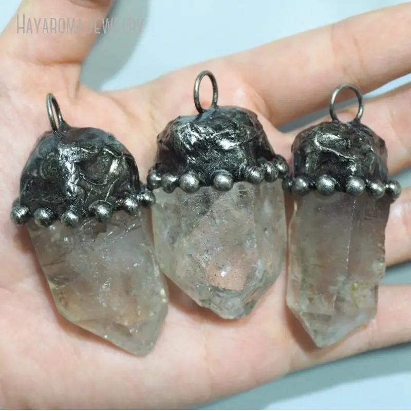 

10pcs Herkimer Tibetan Quartz Statement Goth Necklace Pendant Crystal Chakra Talisman Jewelry Amulet Emo Charm