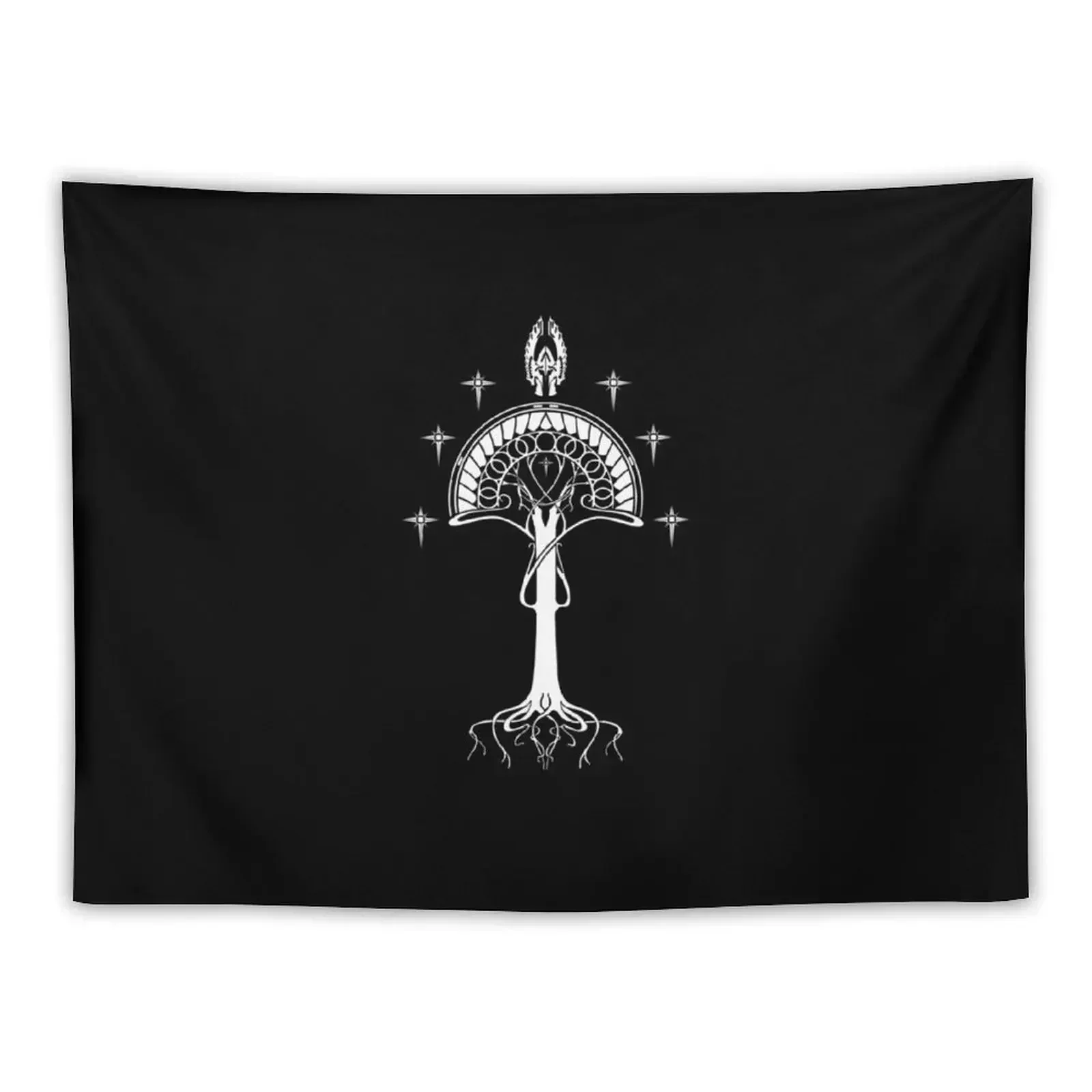 Siegel des Vereinigten Königreichs Arnor und Gondor (Gondorische schwarze Variante) Wandteppich Raumdekoration Ästhetischer Wandteppich