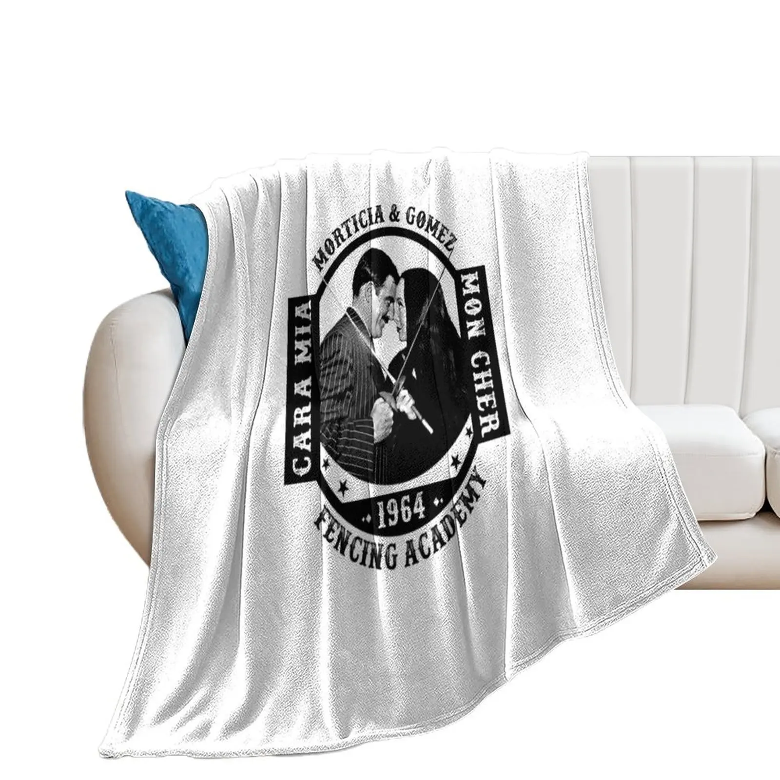 Morticia and Gomez Fencing Academy Throw Blanket Bed covers anime Blankets