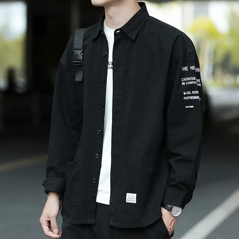 Men's Work Shirt Casual Long Sleeve Spring Summer Construction Site Wear Resistant Dirt Proof Sun Protection Outerwear