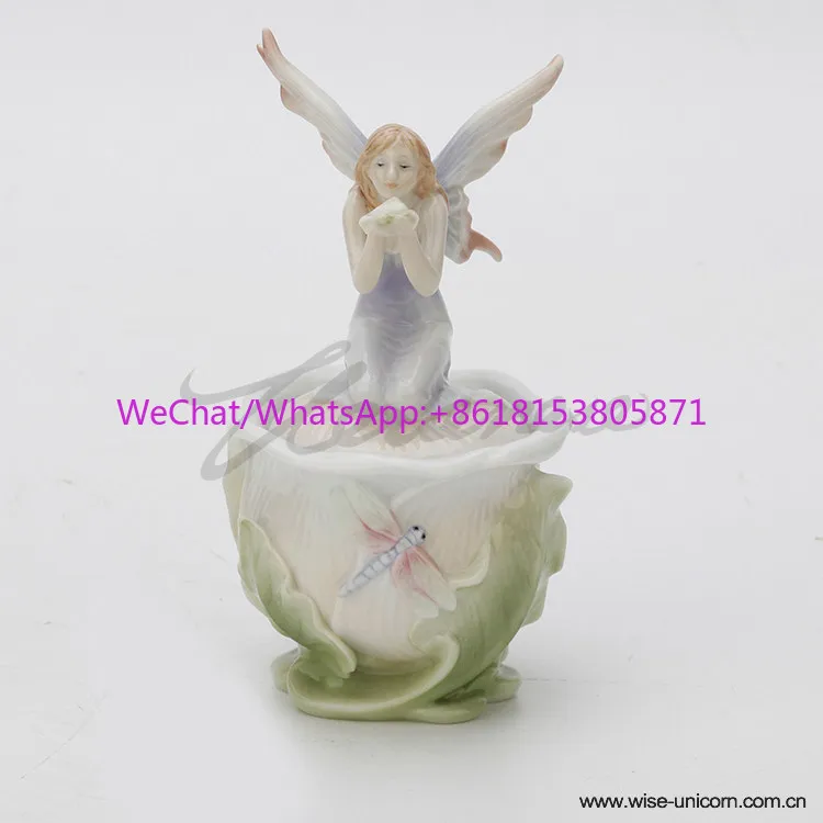 Creative Craft New Flower Fairy Jewelry Box (All Porcelain) Birthday Gift Exquisite Home Ornaments
