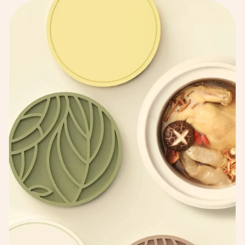 المطبخ سيليكون جولة حصيرة مقاومة للحرارة ارتفاع درجة الحرارة رشاقته كوستر/حامل الأواني دائم كوستر أنيق عدم الانزلاق الجدول الوسادة